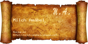 Milch Amábel névjegykártya
